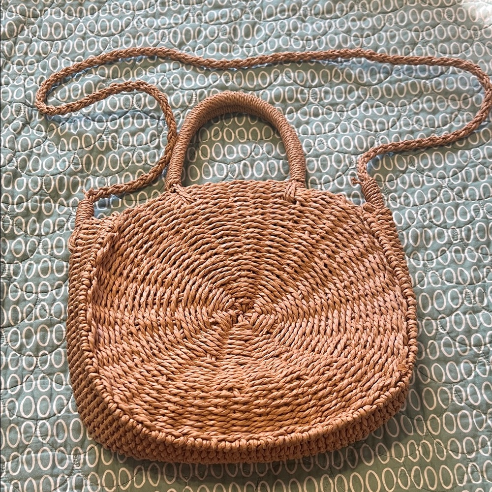 Stylish Tan Woven Handbag